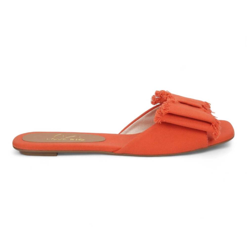 NEW LOVE RIO women's freya threads flat sandal in coral